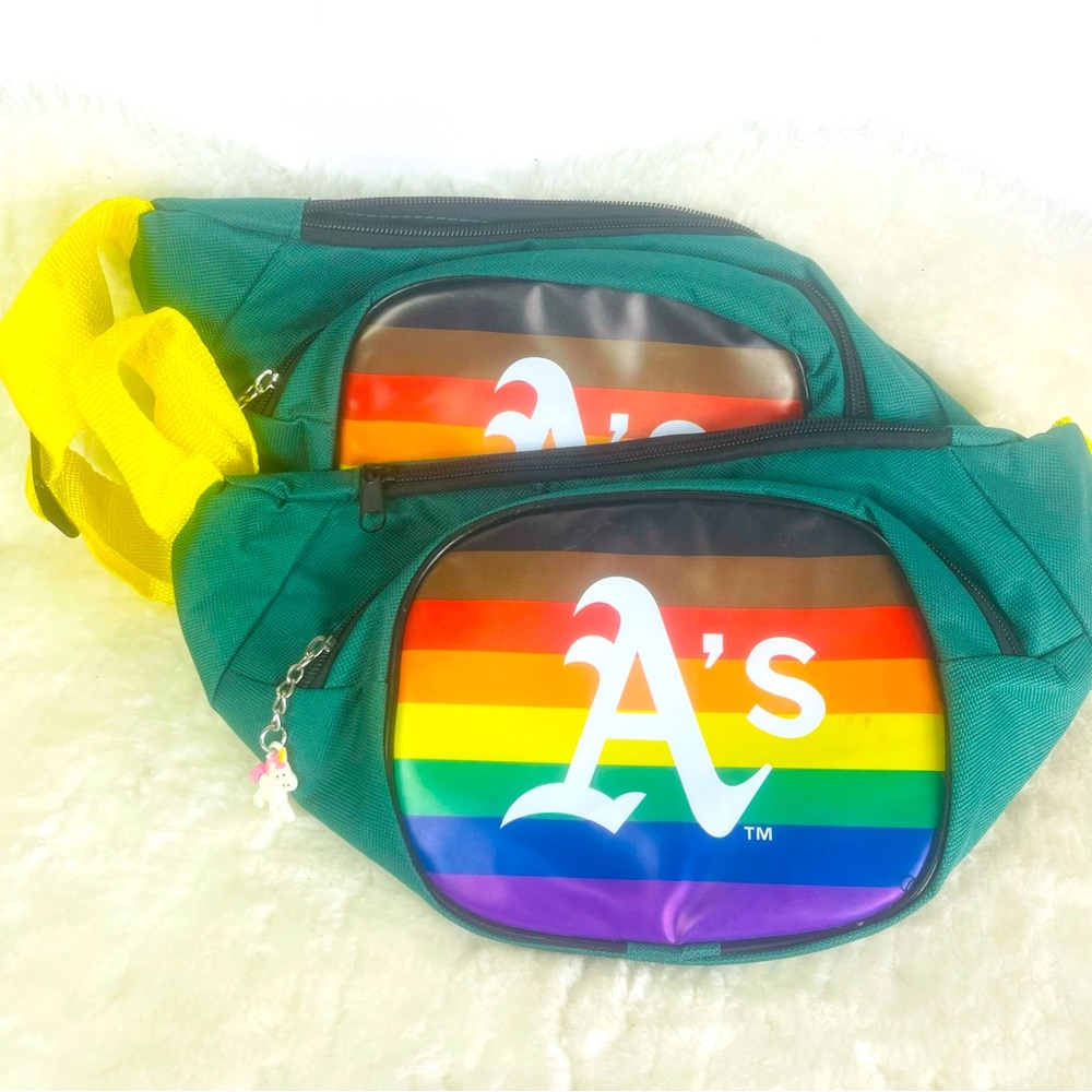 Oakland Athletics A’s Pride Rainbow Fanny Pack Set (2)